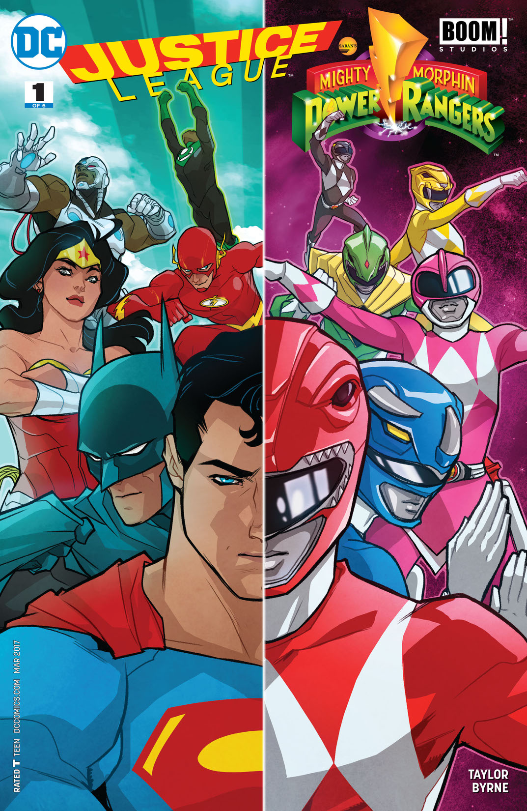 Justice League/Power Rangers #1 preview images
