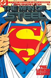 The man of steel comic books issue 1 published by DC
