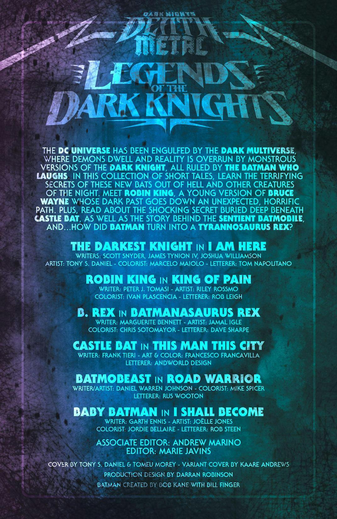 dark nights death metal legends of the dark knights