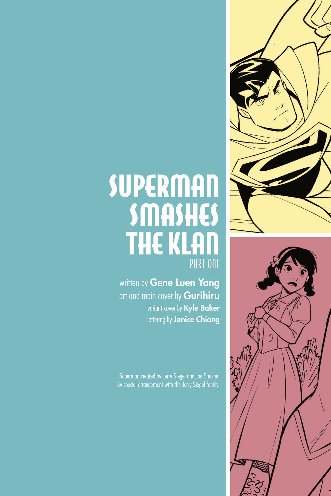 OF 3 $7.99 1ST PRINT GURIHIRU MAIN COVER SUPERMAN SMASHES THE KLAN #1 2019